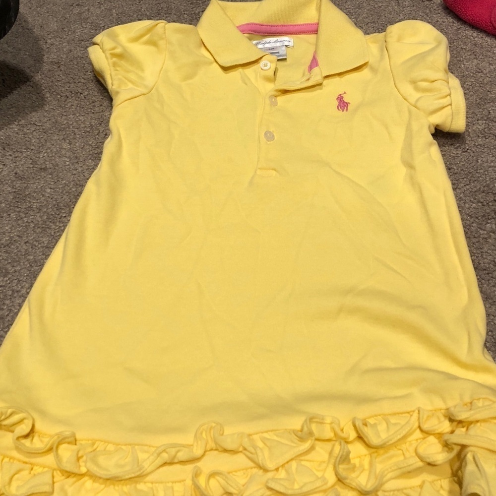Ruffle yellow polo dress 24 mos 💛💕